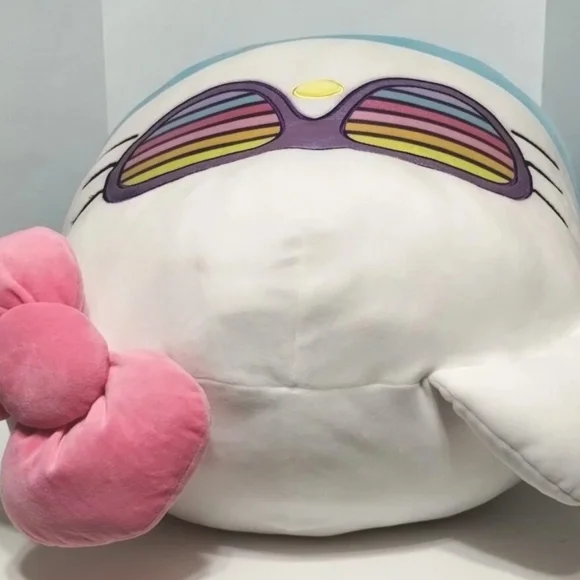Kelly Toys Rainbow Sunglasses Hello Kitty Squishmallow 20 Plush Toy Sanrio NWT